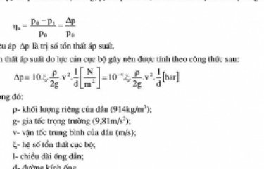 CÁC TỔN THẤT TRONG HỆ THỐNG THỦY LỰC